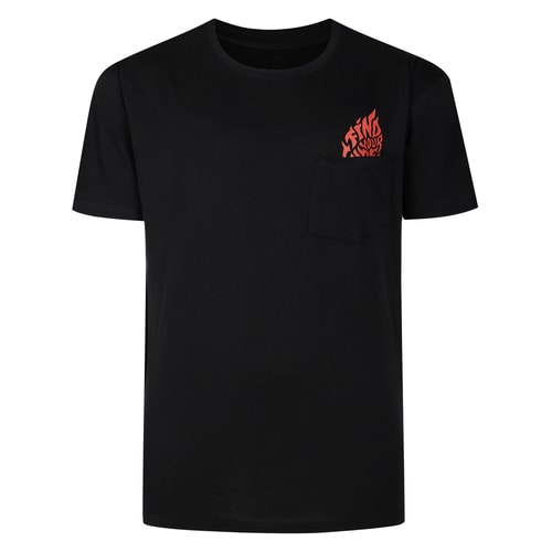 Bigdude – T-Shirt mit „Find Your Fire“-Print, kurzärmelig, Schwarz